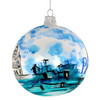 Paris Christmas Ornament 4 Inch Hand Painted Glass Ball