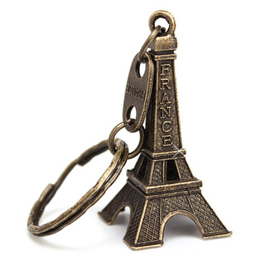 Silver 3D Eiffel Tower Key Chain