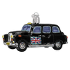 British Taxi Glass Ornament