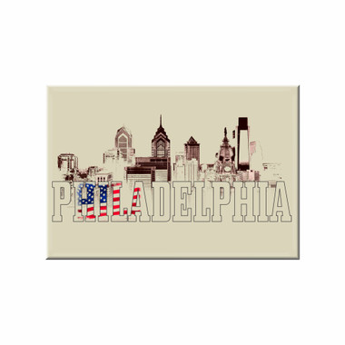 Philadelphia Skyline and Flag Magnet CS-24004