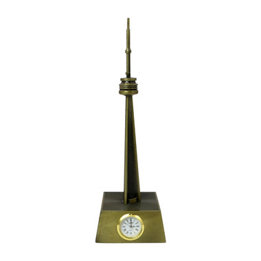 Toronto Canada CN Tower Bronze Replica Clock 7.5 Inches CS-55794