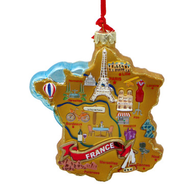 France Christmas Ornament Country Landmarks Glass KA-C7750