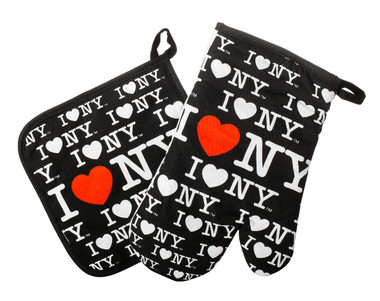 I Love NY Oven Mitt & Pot Holder Set TK-60903