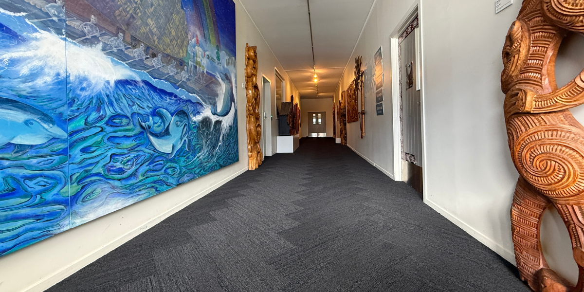 Interface Urban Retreat flooring at Te Wānanga o Aotearoa in Te Awamutu