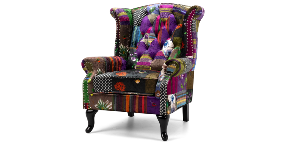 Patchwork Wingback Armchair