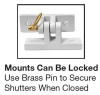 Lock Stays in place with brass pin.