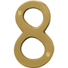 brushed brass 4" number 8