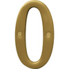 brushed brass 4" number 0