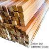 Cedar 2x2 boards. Shown here in D & Better clearer grade.
