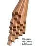 Mahogany and Cherry Dowels