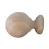 Unfinished ball finial for 1-3/8" rod.