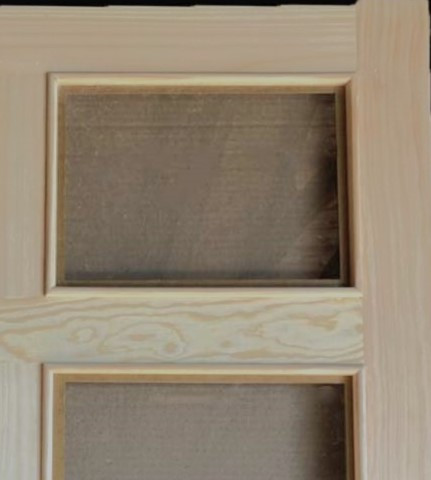 Closeup of Pine 6-Lite Door