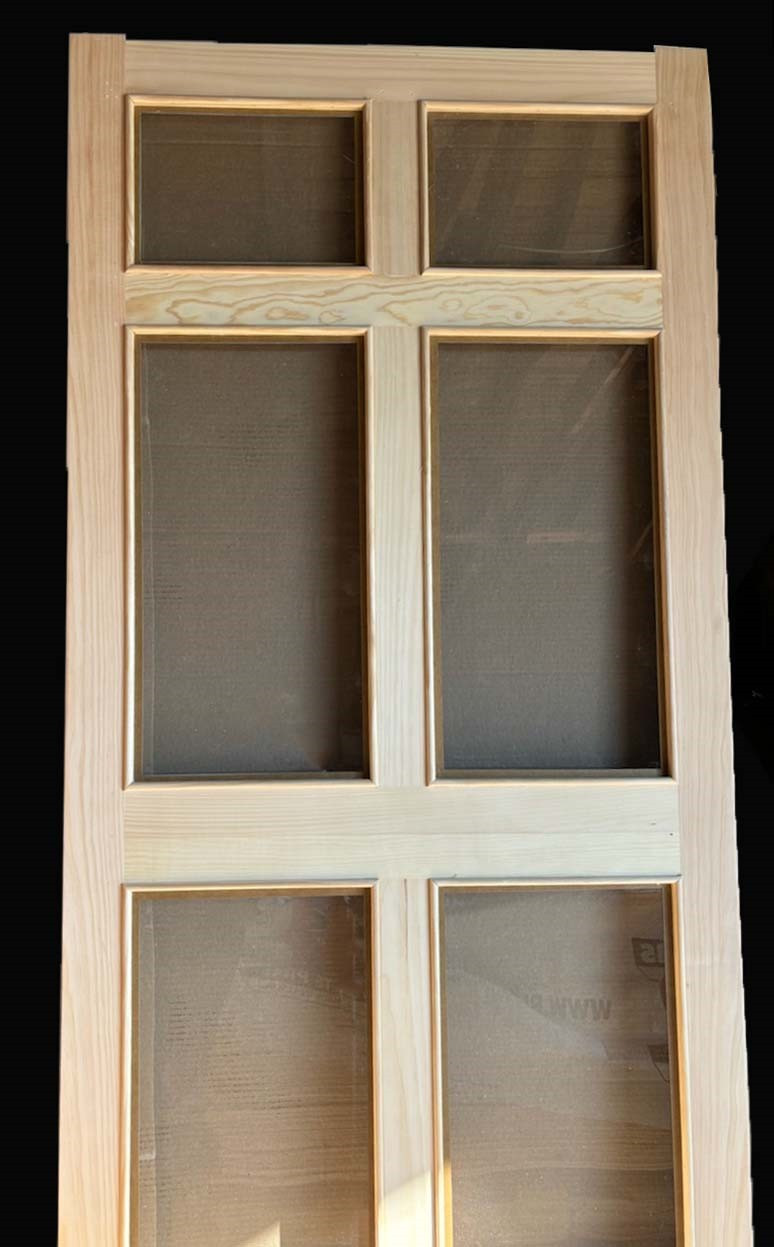 6-Lite Pine Storm door