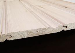 Closeup Edge view of pickwick paneling