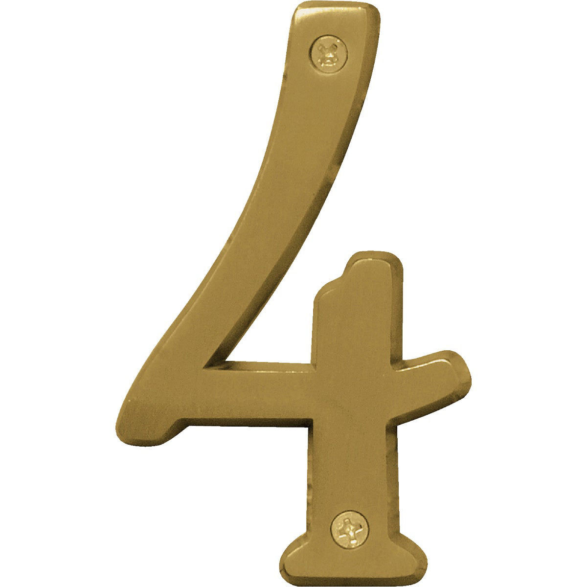 brushed brass 4" number 4