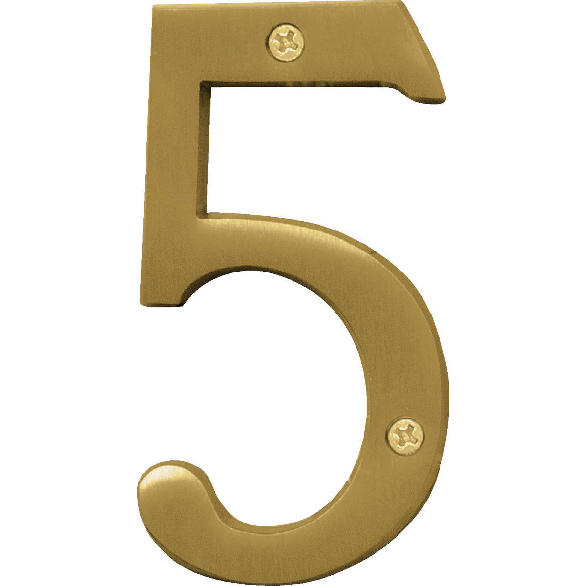 brushed brass 4" number 5