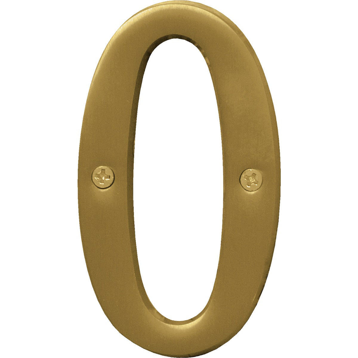 brushed brass 4" number 0