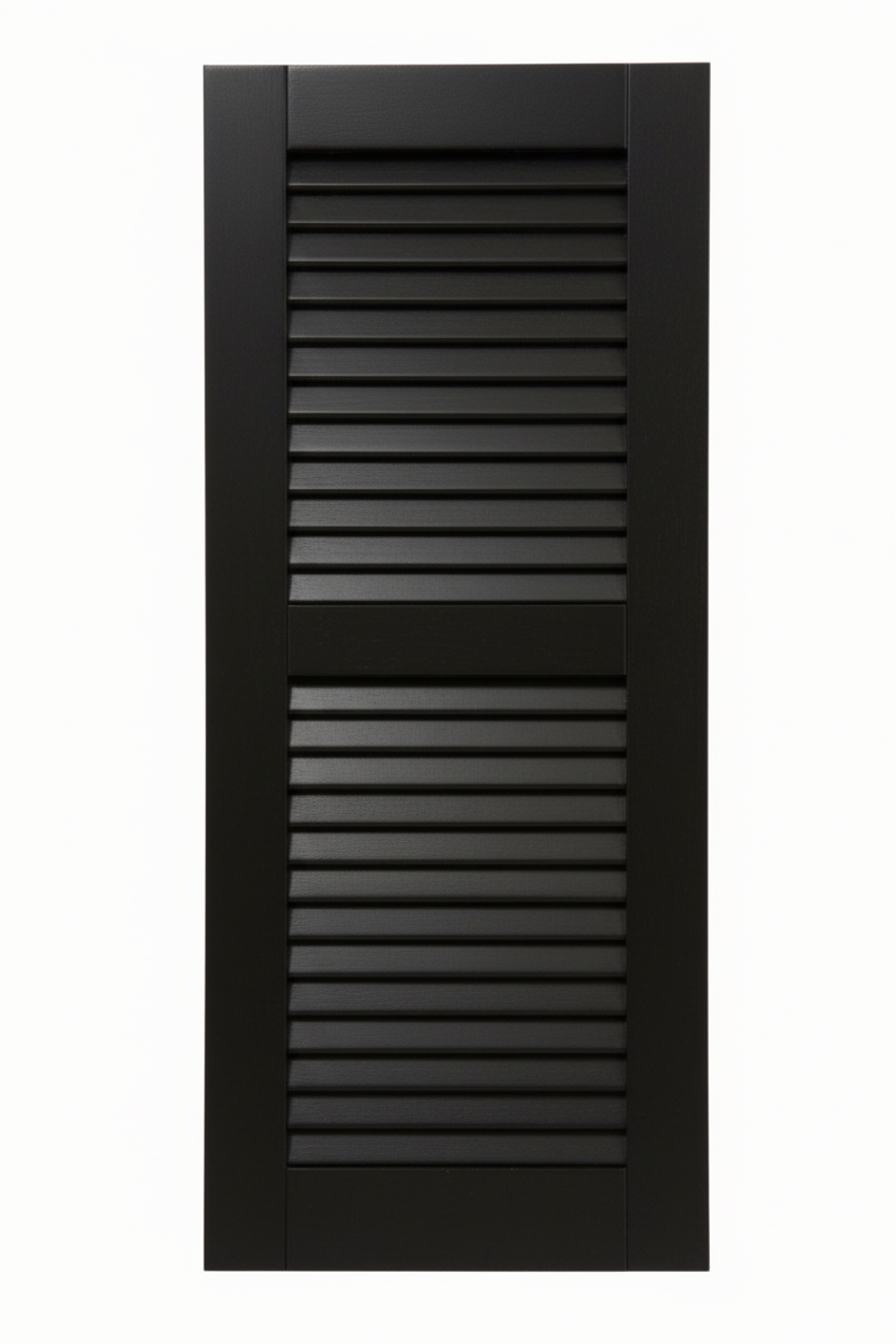 Satin Black White Rockbridge Shutter