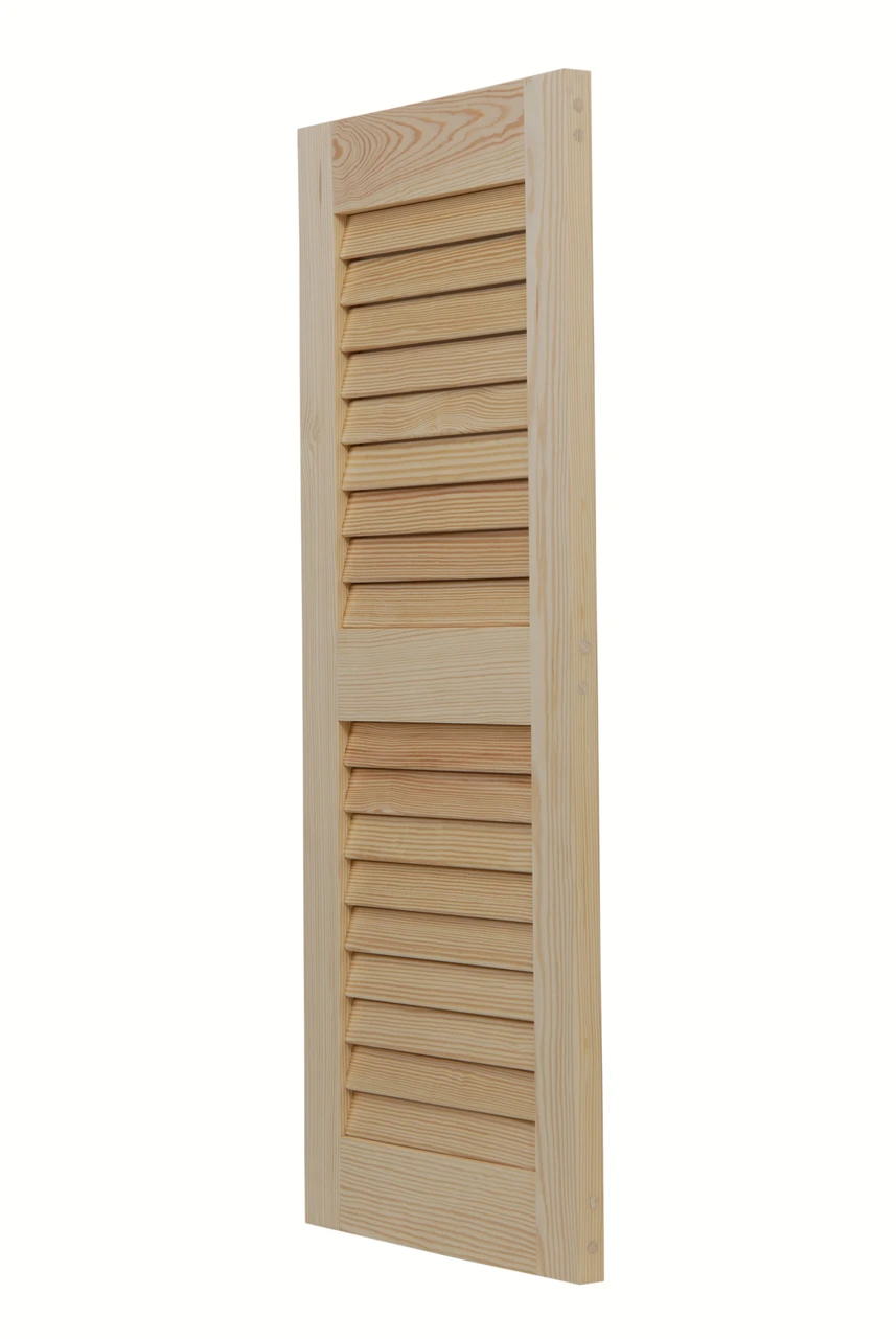 Yellow Pine Louvered Shutter Pair with Free Shipping