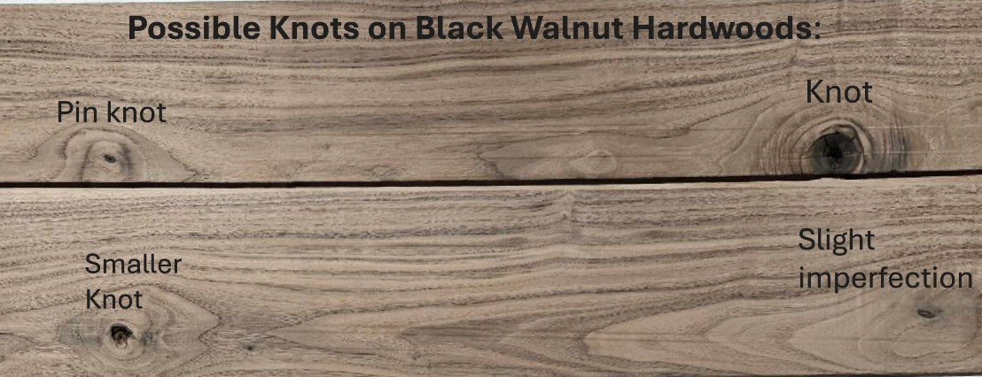 Possible knots on Walnut Hardwoods