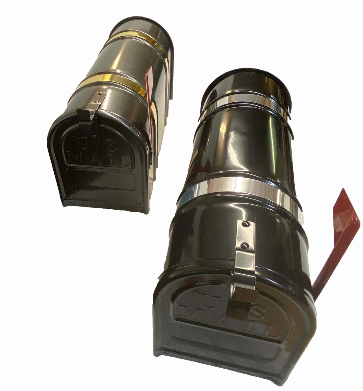 Gloss Black Mailbox With Bands