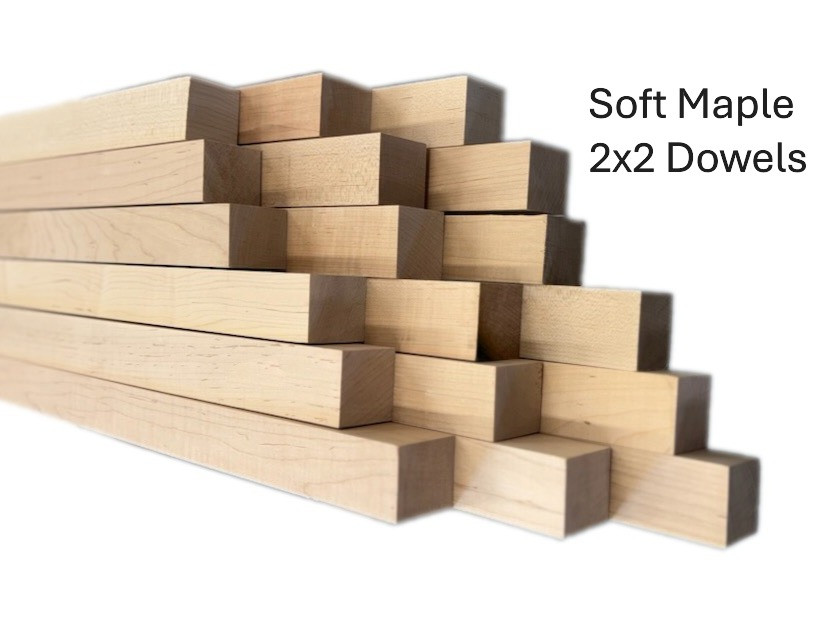 Soft Maple 2x2 Dowels