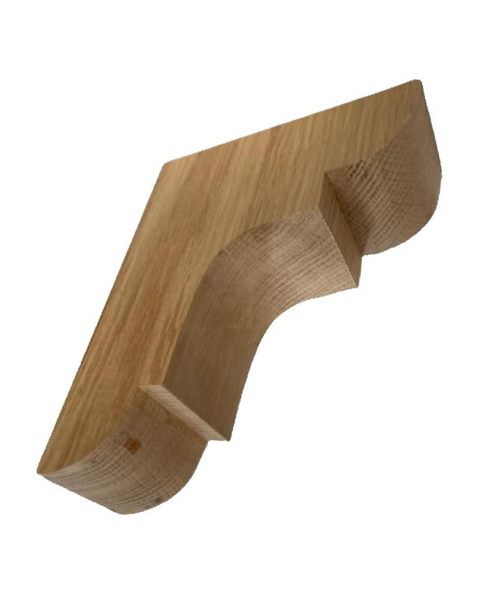 Solid Hardwood bracket made of red oak
