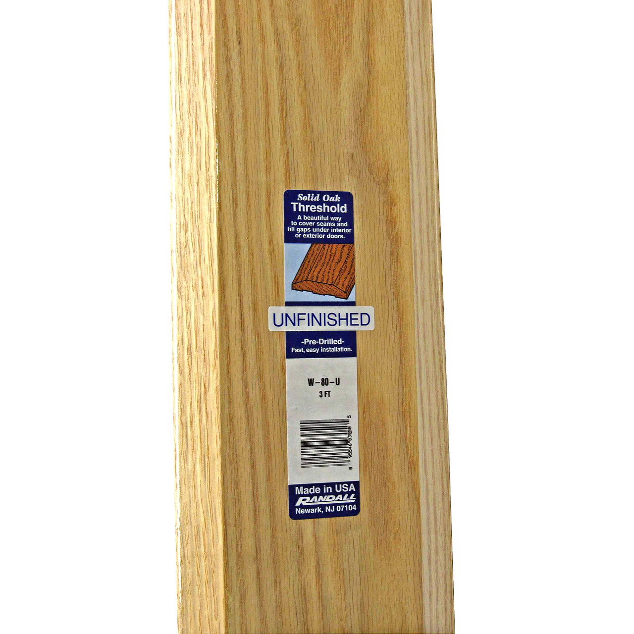 Flat 6" Threshold in Solid Oak