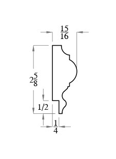 Chair Rail 5 Moulding (OL SAV) 15/16" X 2-5/8"