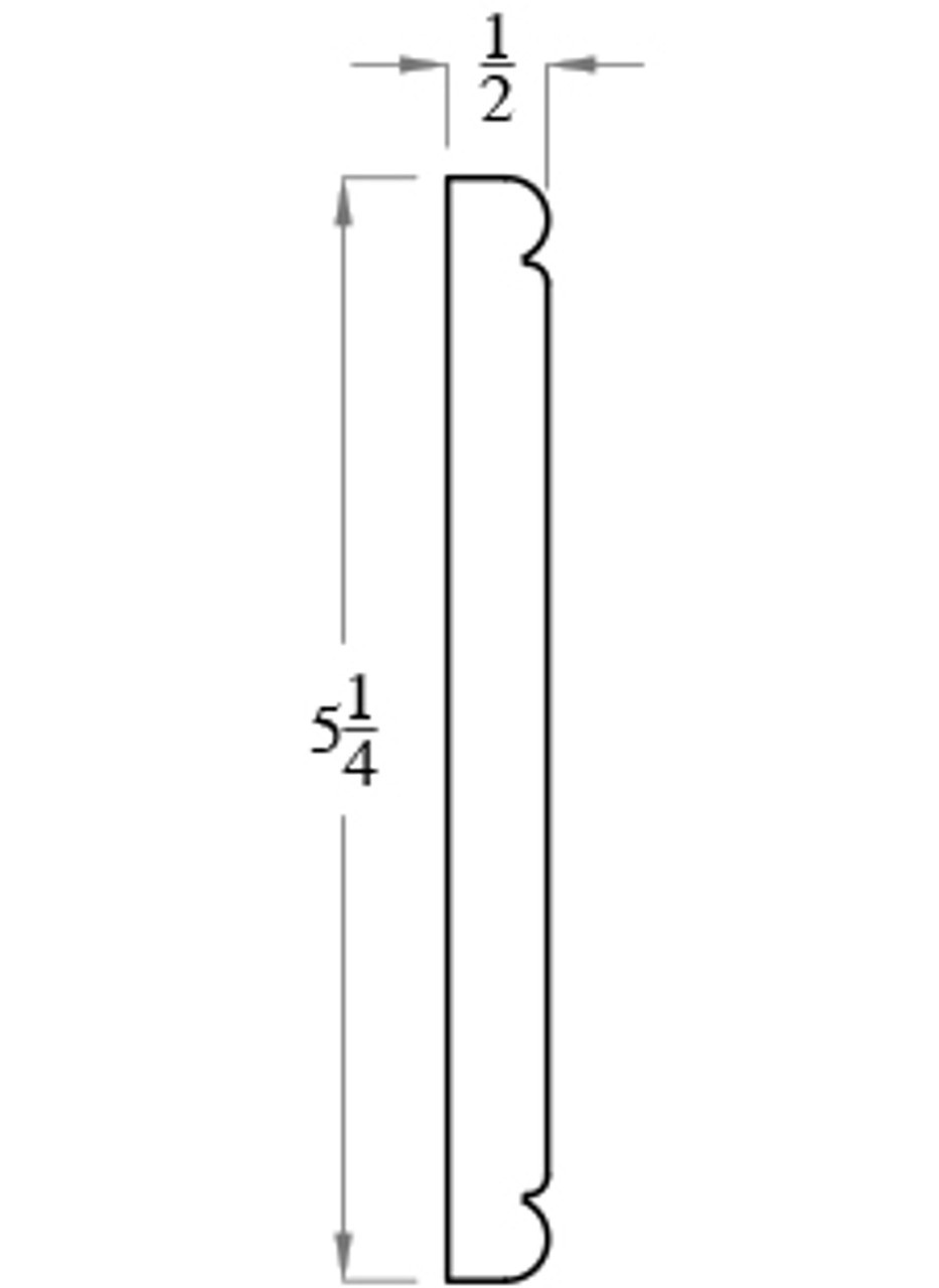 Chair Rail Backer Profile for style 398, 5-1/4" tall
