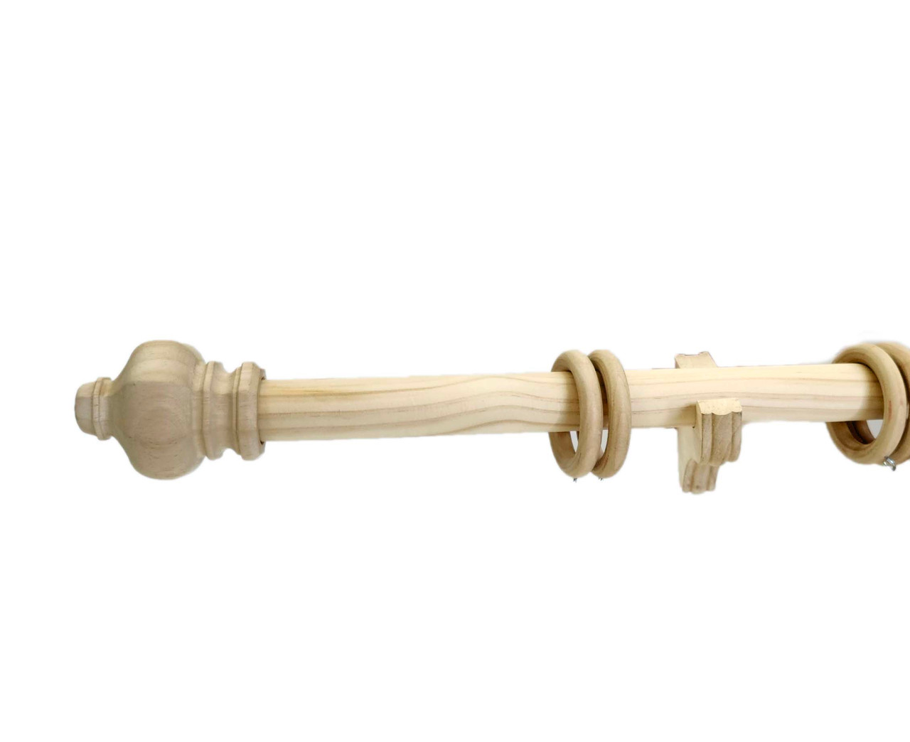 Prescott finial on rod with bracket and rings