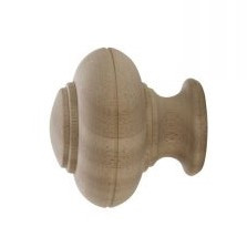 Unfinished Wooden Century Drapery Finial, pair