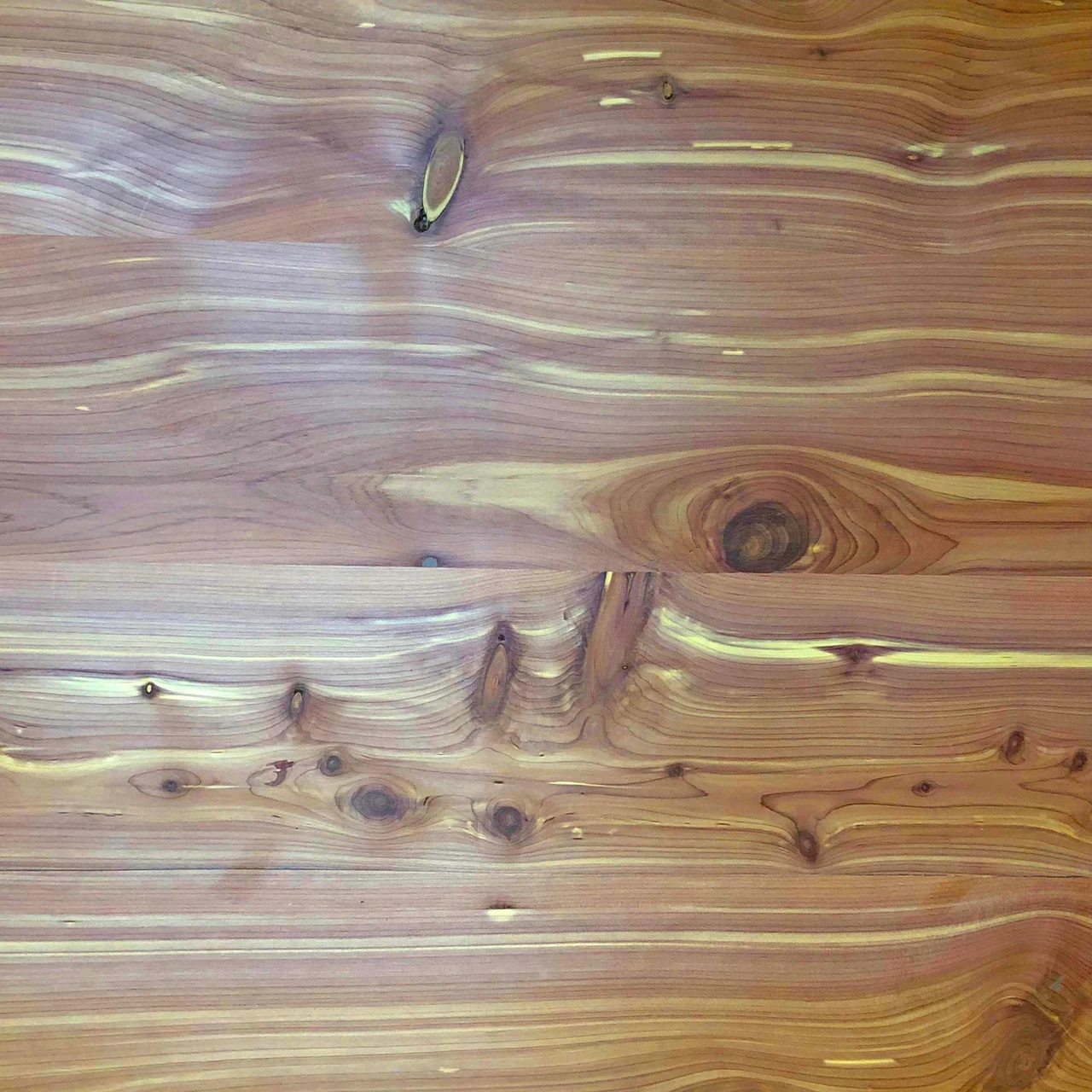 Aromatic cedar wood veneer knot view