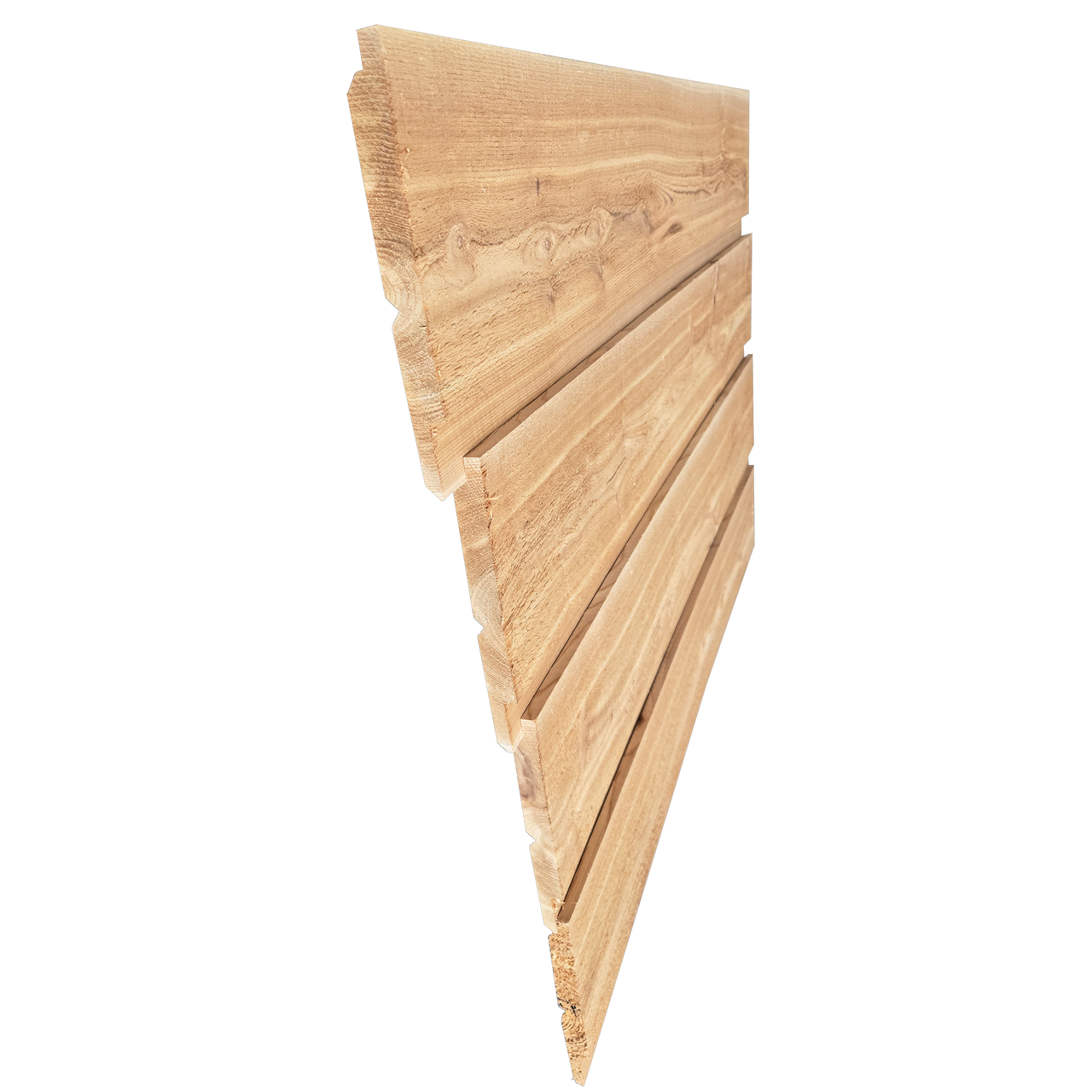 Horizontal view of Channel rustic siding.