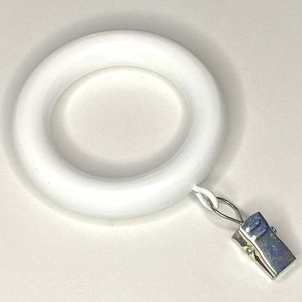 Silver Metal Clips on white rings