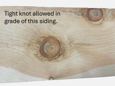 Pine Bevel Siding can have tight knots in grade.