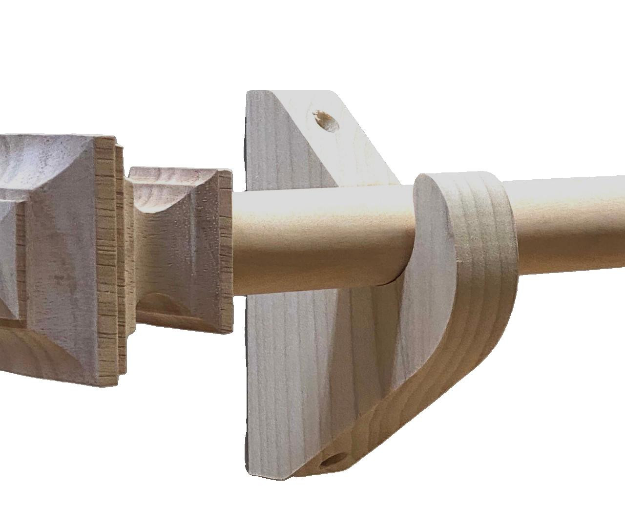 A-Mark Poplar Drapery Bracket with rod and finial