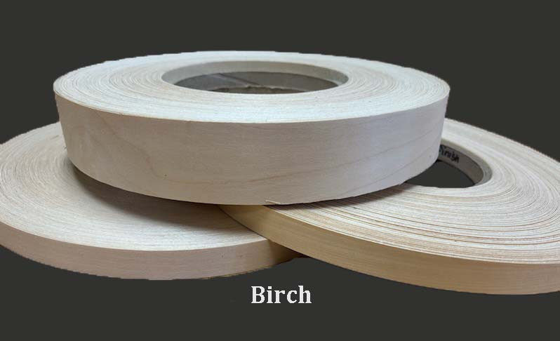 White Birch edge banding in 2 inch, 1 inch and 7/8 inch