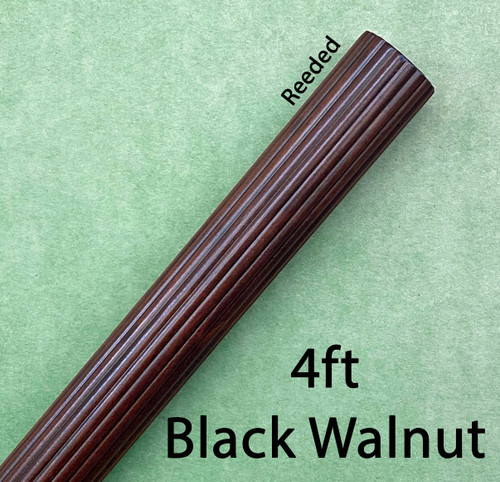 4ft Black Walnut  Drapery Pole