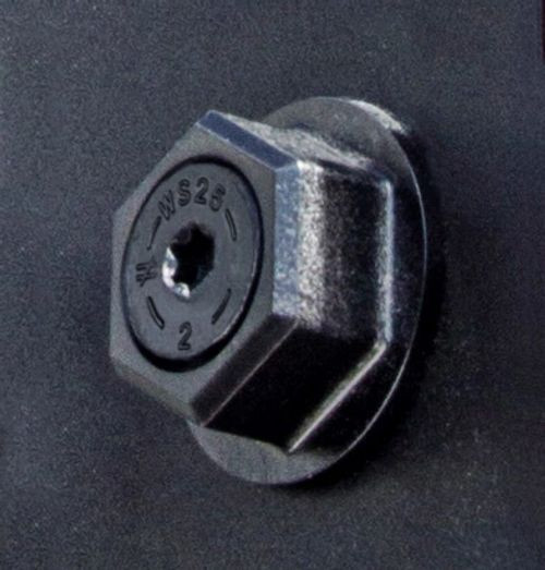 Hex-Head Washer and wood screw installed.