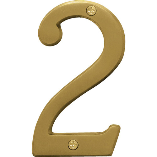 brushed brass 4" number 2