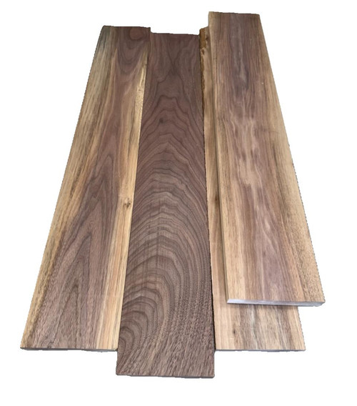 Walnut hardwood boards can have different coloring from board to board.