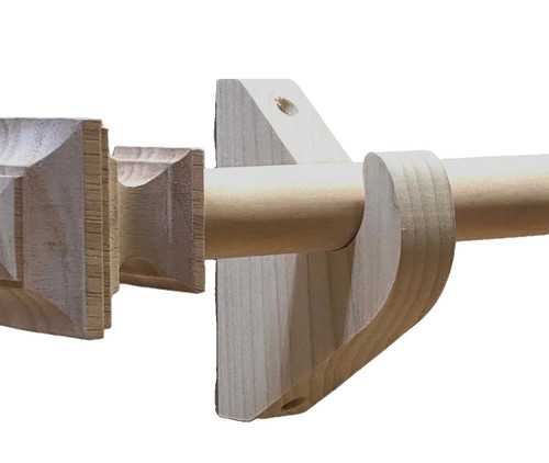 A-Mark Poplar Drapery Bracket with rod and finial