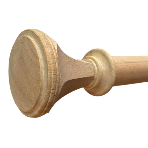 Unfinished Mission finial with unfinished rod