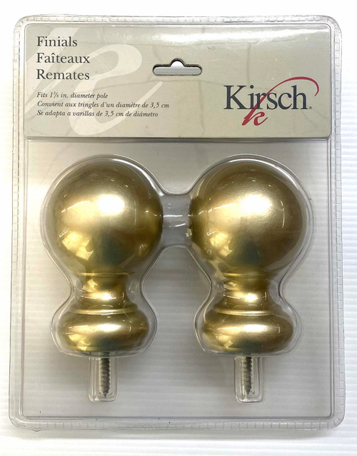 1-3/8" Gold Ball Finial - Pair