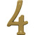 brushed brass 4" number 4