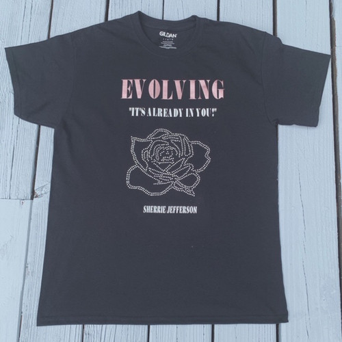 Evolving "Its Already In You "T-Shirt with Rhinestone Rose