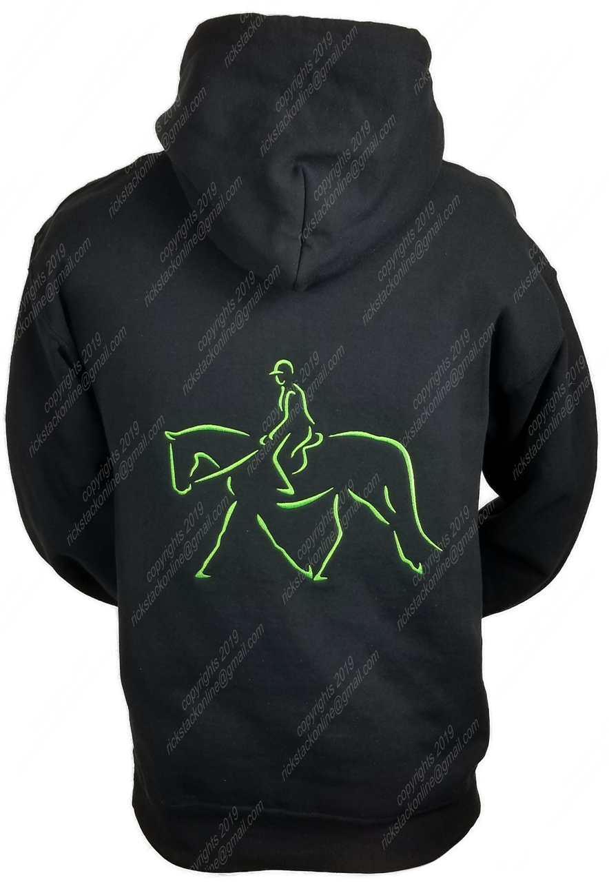 black and lime green hoodie