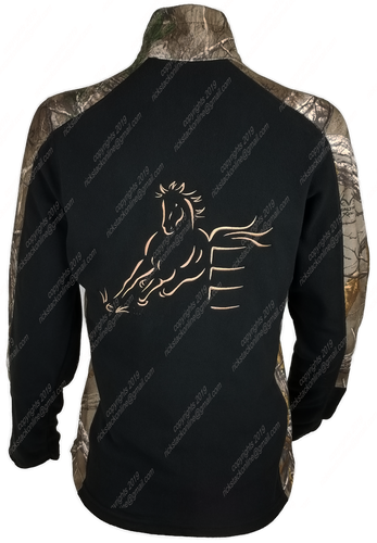 Barrel Horse Camo Fleece Jacket - Sand Stitching