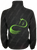 Horse Looking Back Black Fleece - Lime Green Stitching